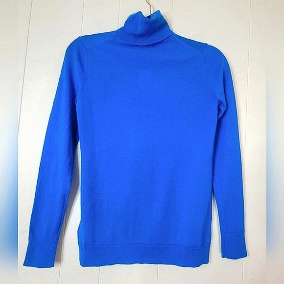 Banana Republic NWT XS Royal Blue Washable Merino Wool Turtleneck Sweater - Picture 2 of 8